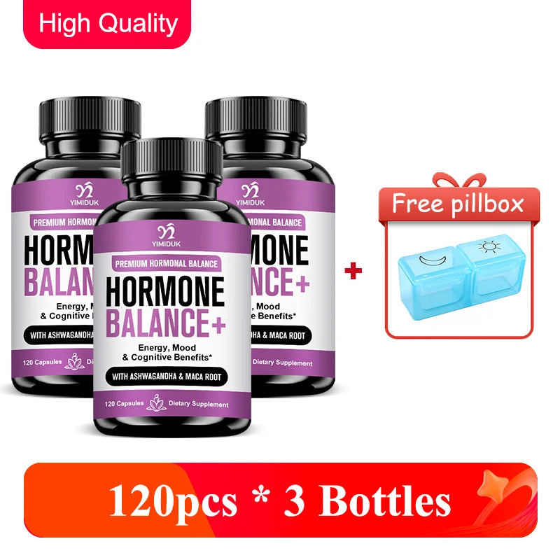 Adaptogen Herb Complex Hormone Balance Supplement, with Vitamin B6, for Reduces PMS, Menopause Symptoms & Metabolism, Vegan