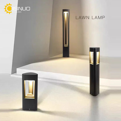Outdoor LED Bollard Landscape Light Black Garden Pathway Lighting Fixtures Floor Lawn Lamp for Pillar Driveway Patio Yard Decora