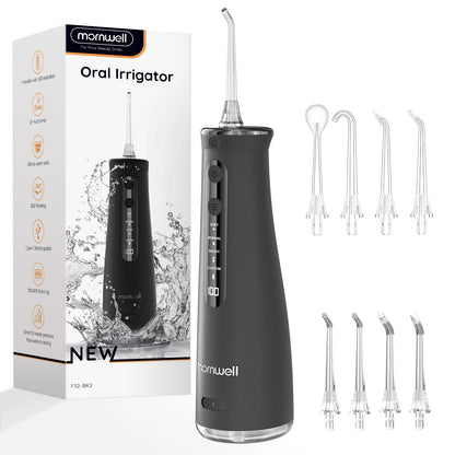 Cordless Water Flosser With 4 Jet Tips 4 Modes 260ML Portable Rechargeable Oral Water Floss IPX7 Waterproof for Gums Care