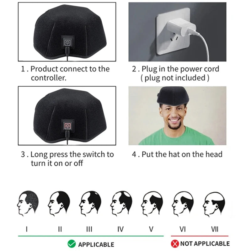 660nm&850nm LED Red Near Infrared Light Therapy Hair Growth Cap for Hair Loss Treatment  Hair Regrowth Anti Hair Loss Relax Head