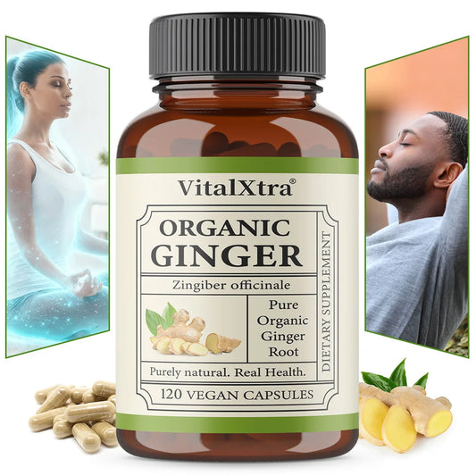 Organic Ginger Root Capsules 950 Mg-Natural Ginger Supplement That Boosts Immunity and Digestion, and Promotes Blood Circulation