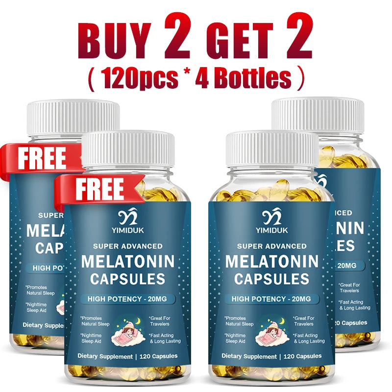 High Potency Melatonin 20 Mg Supplement, Support Promotes Natural Sleep, Relaxation and revitalized, GMP Certified, Gluten Free