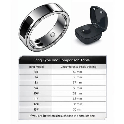 Smart Ring with Vibration Reminder, Call & Message Notification Ring, Silent Alerts, Health Tracking, Stress & Heart Rate