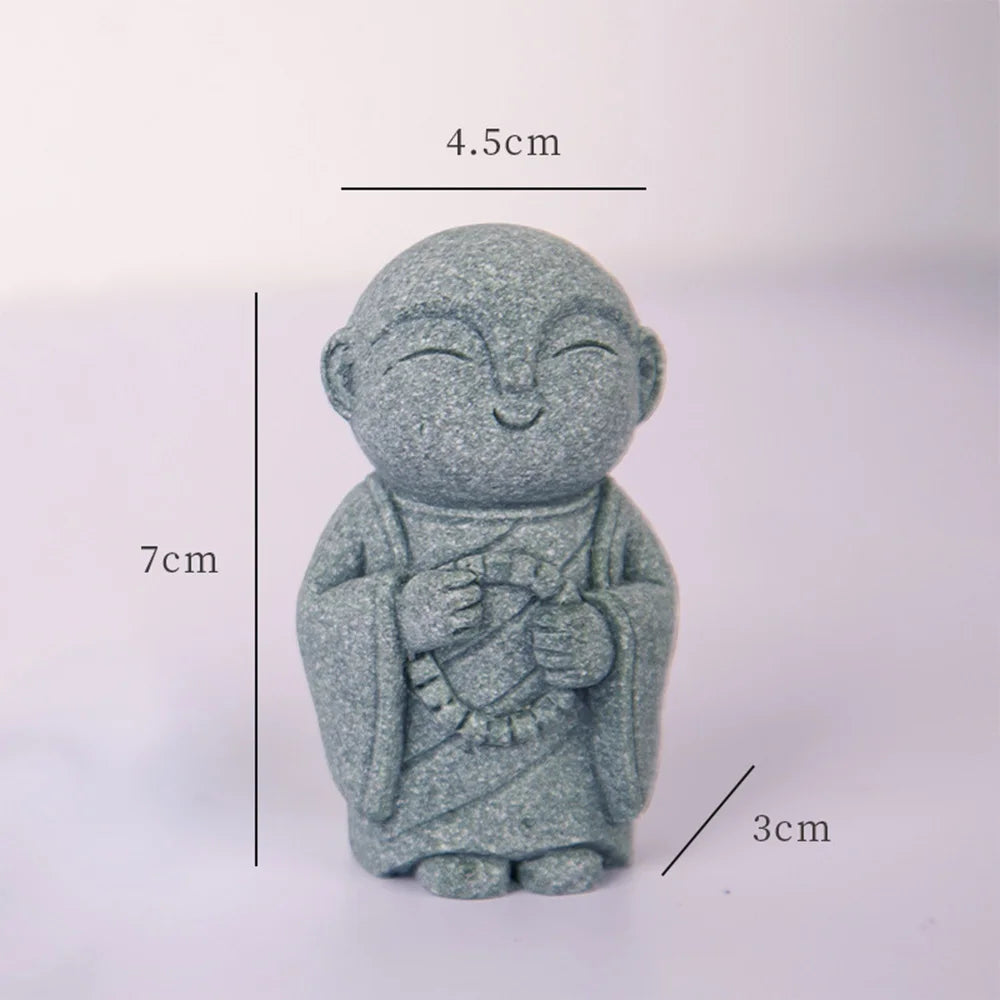 Yard Stone Statue Little Buddhist Ornament Garden Buddhist Statues Decor Suitable for Gardening Aquarium Decoration Ornament