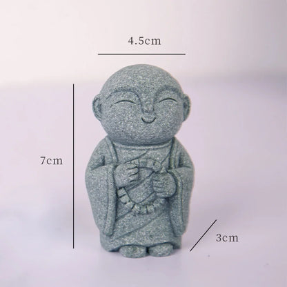 Yard Stone Statue Little Buddhist Ornament Garden Buddhist Statues Decor Suitable for Gardening Aquarium Decoration Ornament