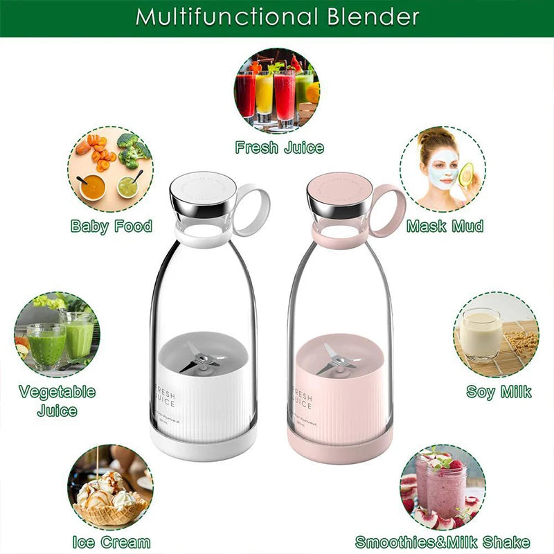 Portable Electric Smoothie Blender and Mini Travel Fruit Juicer Mixer USB Power Source for Busy On-the-Go Lifestyle