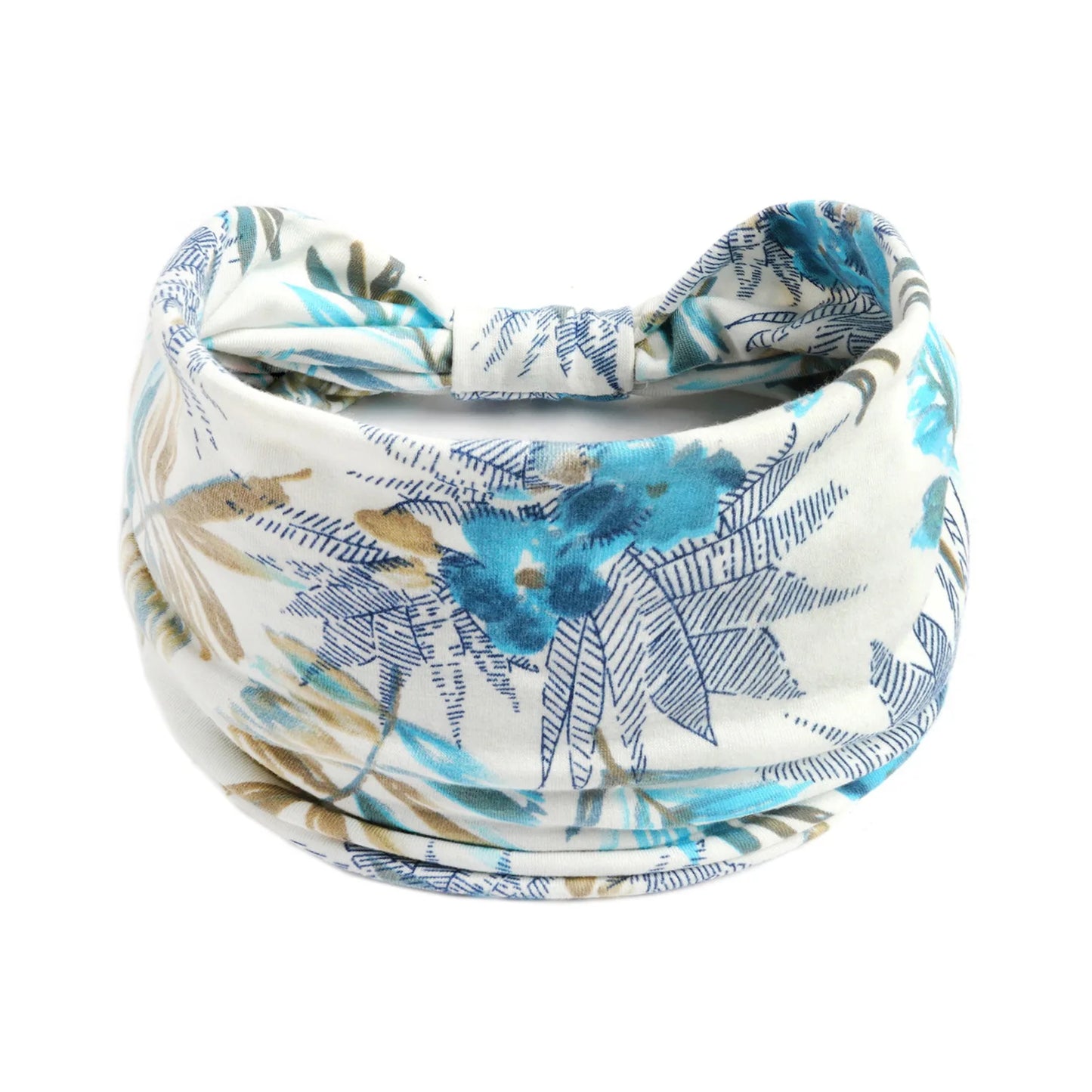 Boho Headbands Wide Knot Hair Scarf Floral Print Hairband Stretch Turban Headwrap Cotton Head Band Fashion Accessories for Women