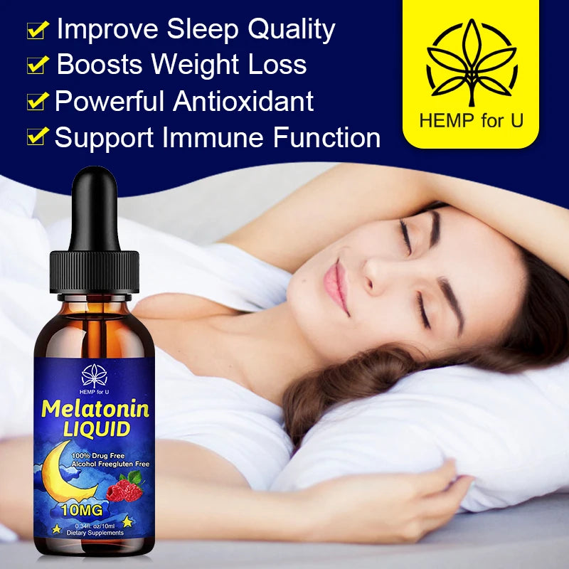 10Mg Melatonin Drops for Adult Aid Night Sleep Help Save Sleep Sleep Support Health Improve Insomnia Supplement