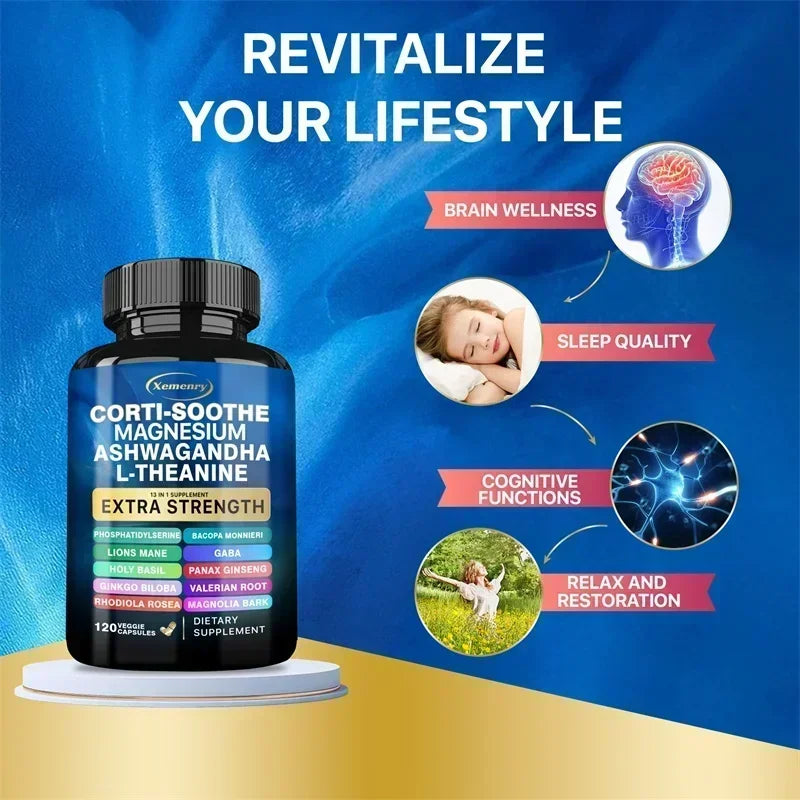 Corti-Soothe Supplement - Improve Sleep Quality, Promote Cortisol Balance, Support Adrenal Health, and Relieve Fatigue