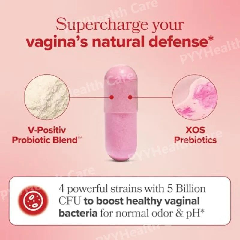 Probiotic Capsules for Women with Lactobacillus & Prebiotics for Gut and PH Balance Promote Healthy Flora 60pcs