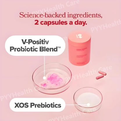 Probiotic Capsules for Women with Lactobacillus & Prebiotics for Gut and PH Balance Promote Healthy Flora 60pcs