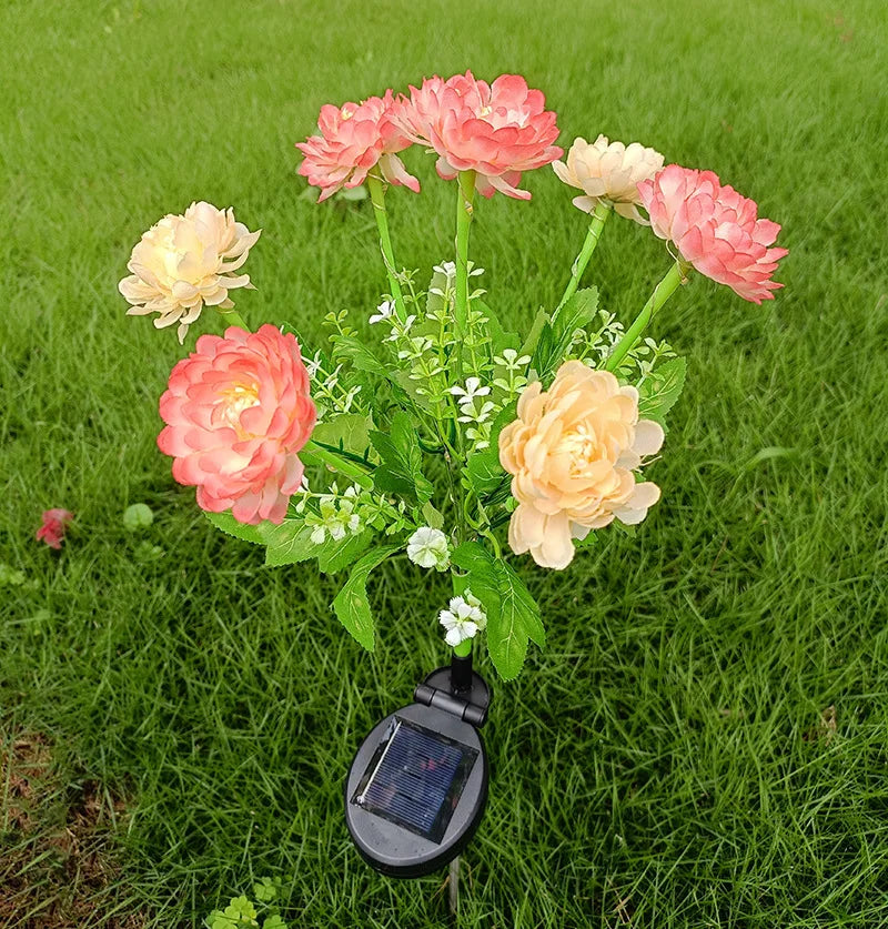 Solar Lights Outdoor Lighting Garden Lights Snow Lotus Lawn Lights Patio Patio Garden Decorative Flower Party Wedding Lights