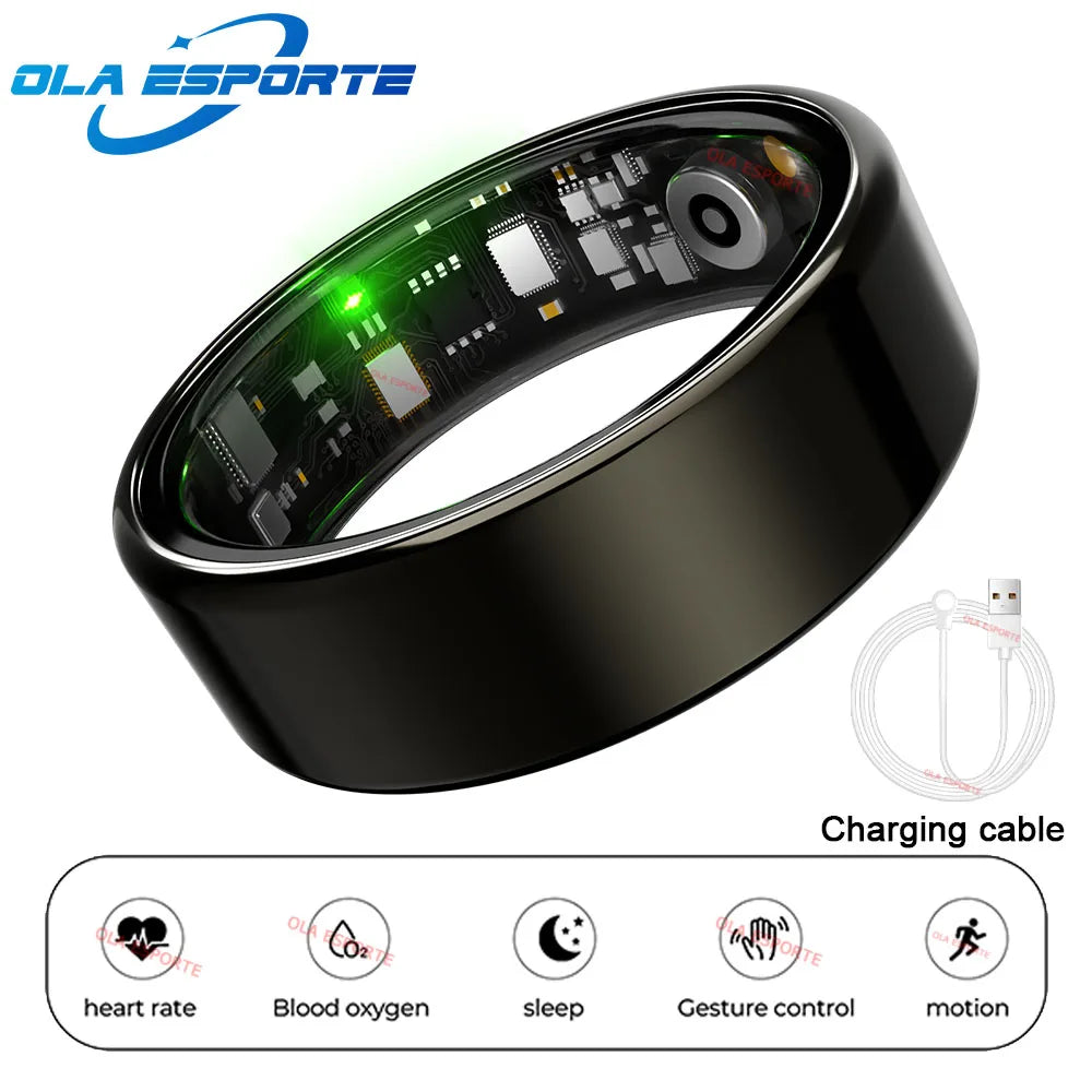 New Smart Ring 2026 Heart Rate Blood Pressure Sleep Health Monitoring Motion Tracking IP68 5ATM Waterproof Men Women Smartring