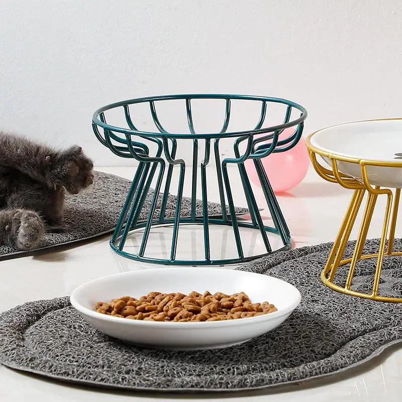 Ceramic Raised Pet Bowl Food Water Treats For Cat Stand Bowl Dogs Supplies Outdoor Feeding Drinking Accessories