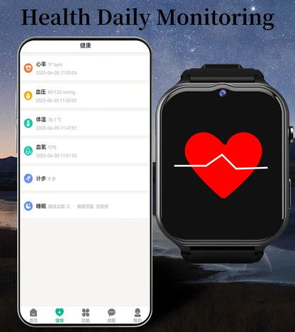 Smart Watch For Old People Elderly Smart Watch For Seniors Health Fall Detection Watch 4G Sim Card SOS Emergency Calls GPS GK8