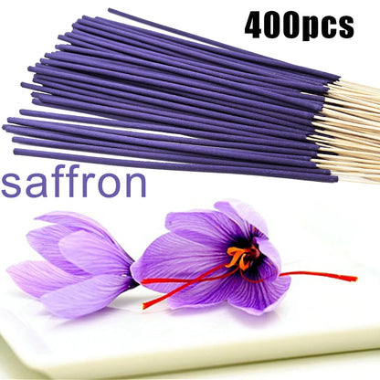Wholesale 8.66-Inch Saffron Incense Sticks, Made of Natural Incense Powder, Purple Saffron Scent, Essential for Home Air Purification, Premium Selected Saffron Bamboo Stick Incense
