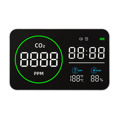 Smart WIFI 4 in 1 Air Quality Monitor Indoor IR CO2 Sensor Carbon Dioxide Detector Alarm Clock Temperature Humidity Tester