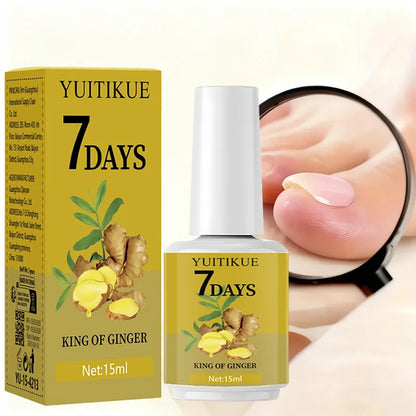 YUITIKUE 7-Day Ginger Nail Care 15ml - Hardens, Smooths & Protects Nails, Max Strength Cuticle Care for Beautiful Nails