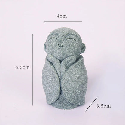 Yard Stone Statue Little Buddhist Ornament Garden Buddhist Statues Decor Suitable for Gardening Aquarium Decoration Ornament
