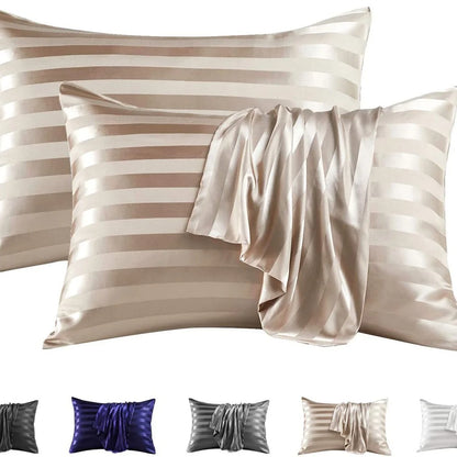 2pcs Satin Pillowcase for Skin and Hair, Satin Pillow Cases Set of 2 Soft Breathable Smooth Cooling Pillow Covers for Sleeping