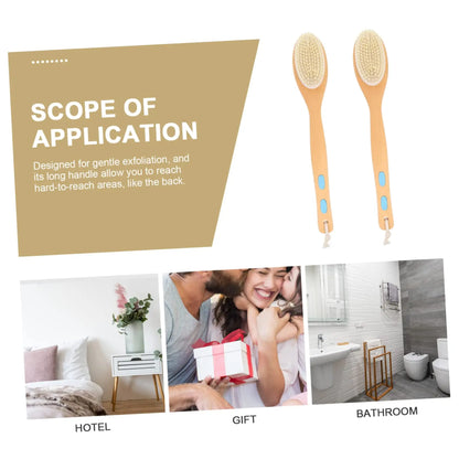 Dry Skin Wood Body Brush Exfoliation Natural Bristle Back Brush Massager Bath Shower Back Spa Scrubber Dry Massage Brush Tools