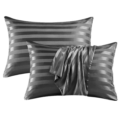 Satin Pillowcase for Hair and Skin 2 Pack, Queen Size Pillow Cases Set of 2, Silky PillowCover with Enve