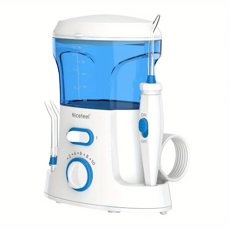 600ml Water Flosser for Braces 10 Pressure Settings LED Display Screen 7 Tips IPX4 Home Oral Irrigator 180 s Clean