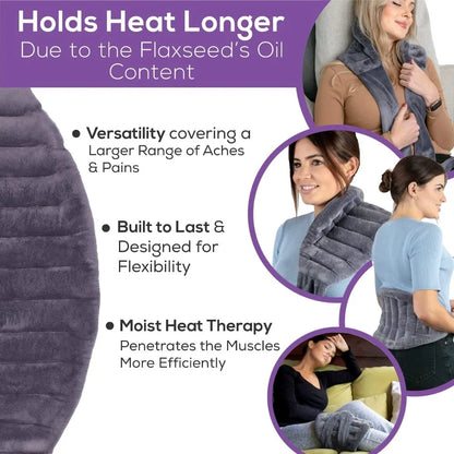 Pain Relief Heating Pad Microwave Hot Wrap Belt Double Sided Fleece for Neck Shoulder Back Soothing Muscle Ache Home Use