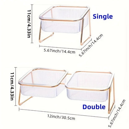 Non-Slip Raised Pet Food Bowls For Dogs And Cats-Tilted Design For Comfortable Feeding For Better Digestion Reduced Neck Strain