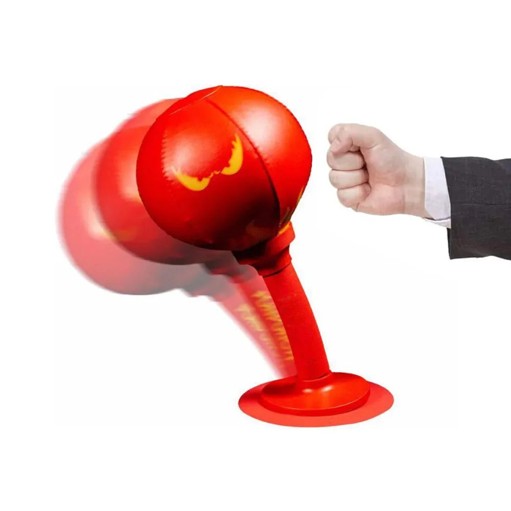 Stress Reliever Punching Bag Toy Boxing Bag With Suction Cup Tabletop Punching Bag with Inflator Fun Punch Rage Bag Table