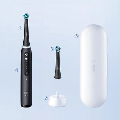 Oral-B iO 5 Electric Toothbrush Rechargeable 3D Teeth Whitening Smart 5 Modes Ultimate Clean Replacement Brush Head Travel Case