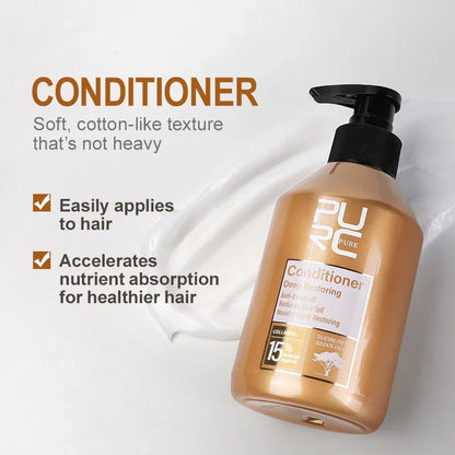 PURC Biotin Hair Growth Oil & Shampoo Conditioner Set Keratin Hair Treatment Smoothing Deep Repair Anti Hair Loss Hair Care