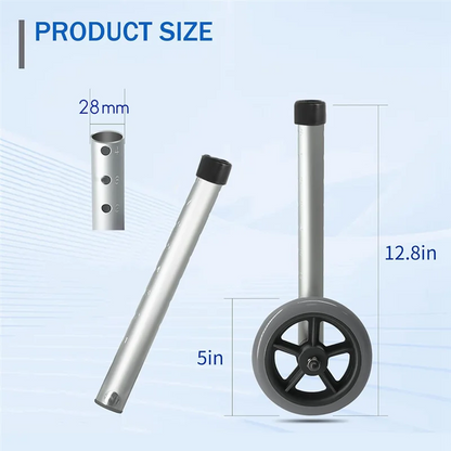 A98E-For Seniors 1 Pair, 5 Inch Replacement Walker Wheel, Walker Wheels, And Walker Feet For Walkers