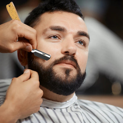 Foldable Hair Blade Barber Straight Razor For Shaving Men Manual Face Care Beard Styling Contouring Clean Tool