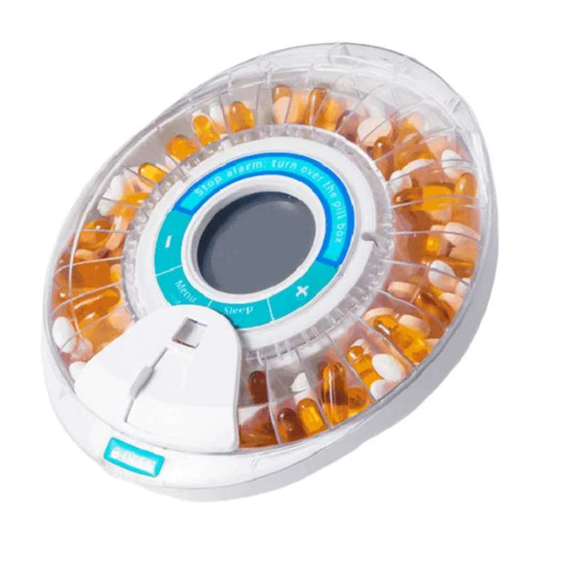 MOPHE-Alarm-Equipped Automatic Pill Dispenser For Elderly, 28-Day Electronic Locked Pill Box With Sound& Light Reminders