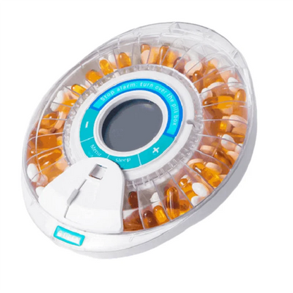 MOPHE-Alarm-Equipped Automatic Pill Dispenser For Elderly, 28-Day Electronic Locked Pill Box With Sound& Light Reminders