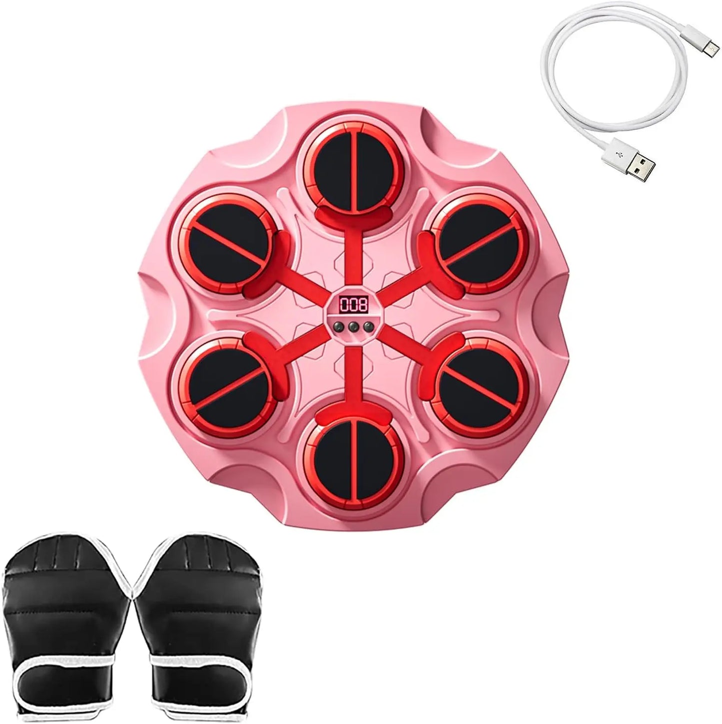Music Boxing Machine Bluetooth Boxing Trainer Machine with Gloves Adjustable Speed Boxing Wall Mount for Kids Adult Office Home