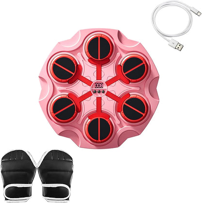 Music Boxing Machine Bluetooth Boxing Trainer Machine with Gloves Adjustable Speed Boxing Wall Mount for Kids Adult Office Home