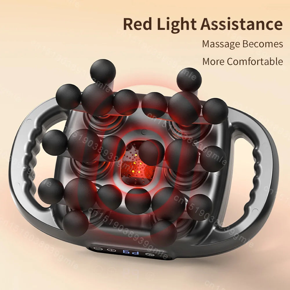 22 Heads Electric Massager High Frequency Vibration Fascia Gun Body Relax Shaping Fitness Tool Arm Leg Back Red Light Massage
