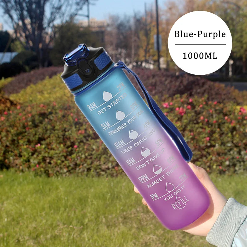 1 Liter Water Bottle Motivational Sport Water Bottle Leakproof Drinking Bottles Outdoor Travel Gym Fitness Jugs For Kitchen
