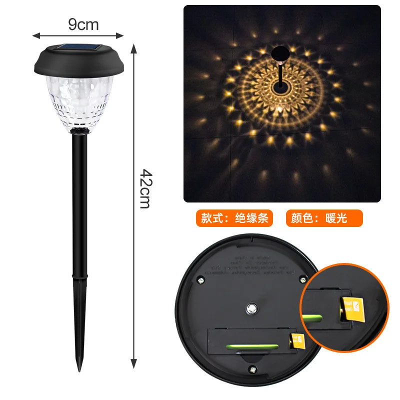 Solar Lawn Lights, Outdoor Waterproof Garden Lights, Garden Landscape Decoration Atmosphere LED Ground Insert Lights