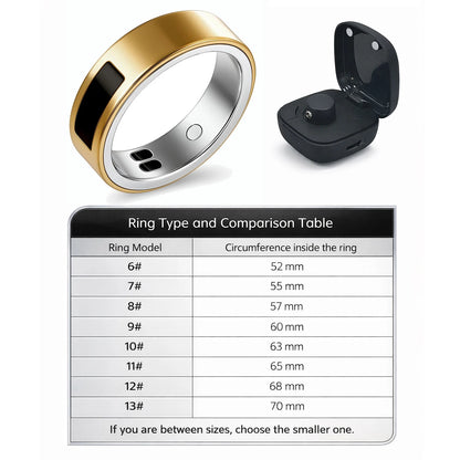 Smart Ring with Vibration Reminder, Call & Message Notification Ring, Silent Alerts, Health Tracking, Stress & Heart Rate