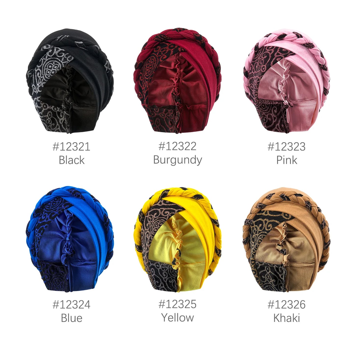 2024 Head Scarf for Muslim Women Turban Cap Ladies Islamic Print Bonnet Hat Braid Headband Turbante Mujer Beanies Hats