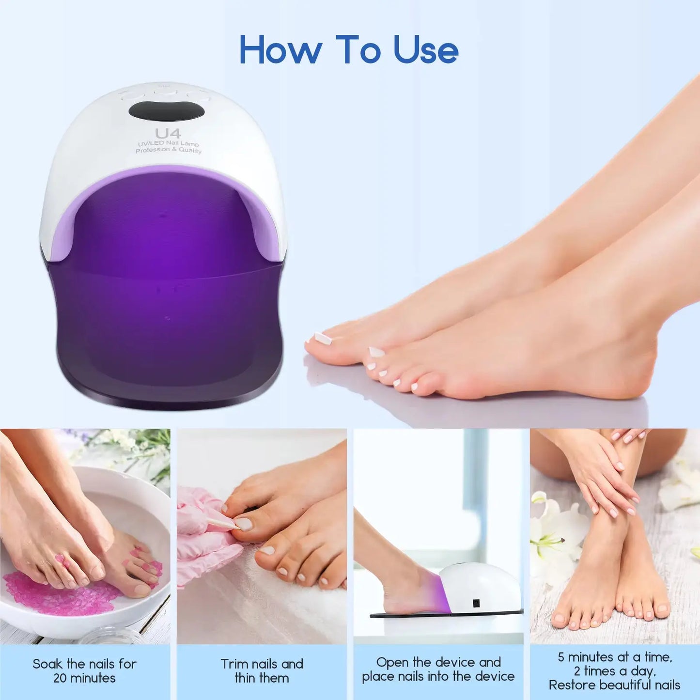 Nail and Foot Drying Lamp, Quick-Drying, Fast-Drying, Nail Salon-Specific Led Curing Nail Tool with High Power