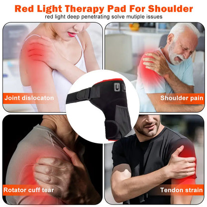 Red Light Therapy Shoulder Brace,660&850nm Infrared Wrap Therapy with Pulse device for Improve Joint Muscle Shoulder Pain Relief