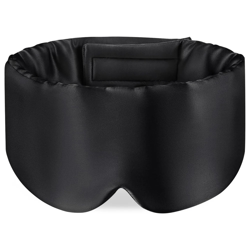 Silk Sleep Mask Soft Pressureless Sleeping Mask 100% Mulberry Silk for Eye Skin Anti Wrinkles,Adjustable Wide Velcro Ear Cover