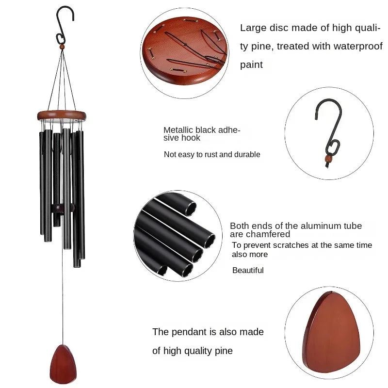 Music Wind Chime Classic Metal Wind Chime Aluminum Tube Commemorative Wind Chime Home Outdoor Festival Gift Decoration Iron Art