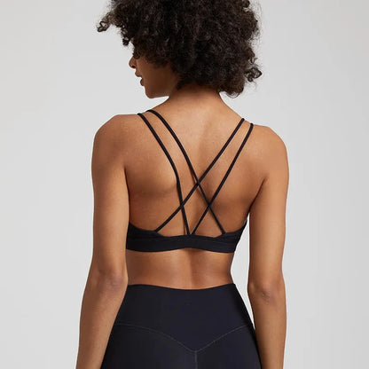 Solid Color Gym Fitness Set Tight Soft cross back Fitness Bra +compression High Waist Yoga Leggings Suit Comprehensive Training