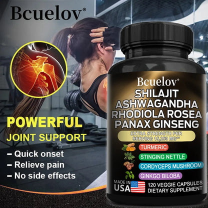 Shilajit Resin Himalaya Combination of Ashwagandha, Ginseng, Cordyceps, Ginkgo, Turmeric