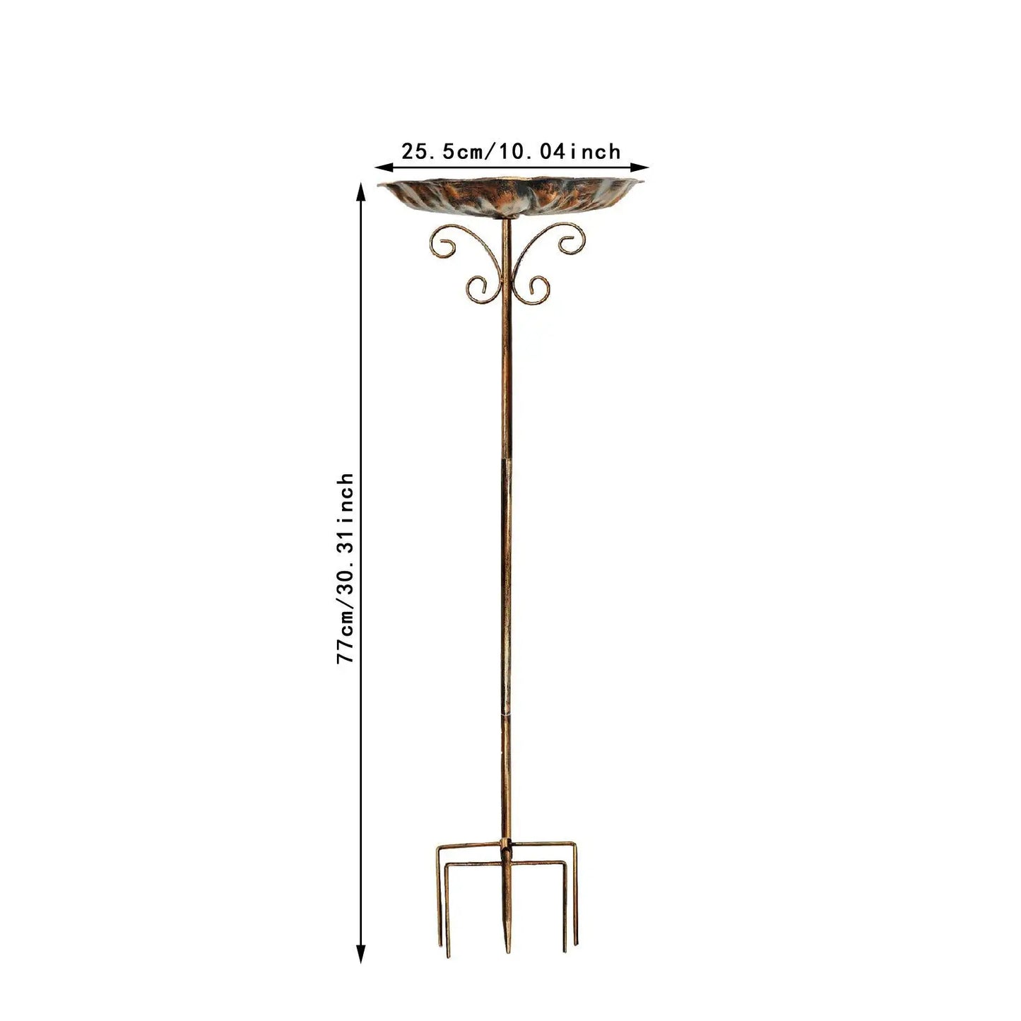 Bird Bath Bowl Garden Birdfeeder Heavy Duty Metal Easy Assembly Decorative